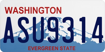 WA license plate ASU9314