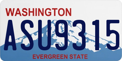 WA license plate ASU9315