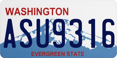 WA license plate ASU9316