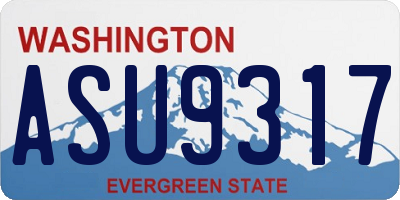 WA license plate ASU9317