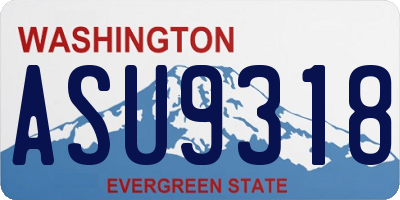 WA license plate ASU9318