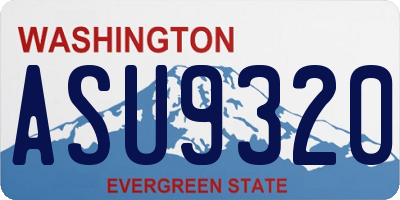 WA license plate ASU9320