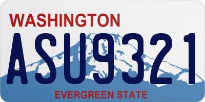 WA license plate ASU9321