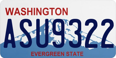 WA license plate ASU9322