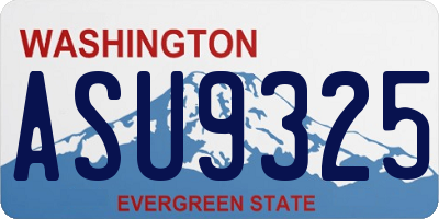 WA license plate ASU9325