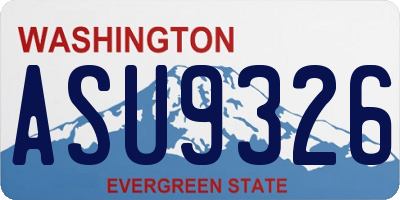 WA license plate ASU9326