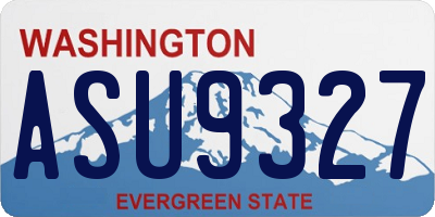 WA license plate ASU9327