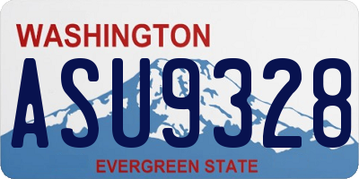 WA license plate ASU9328