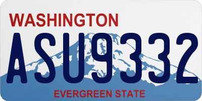 WA license plate ASU9332