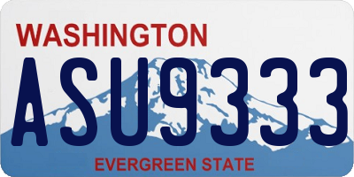 WA license plate ASU9333
