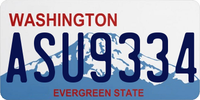 WA license plate ASU9334