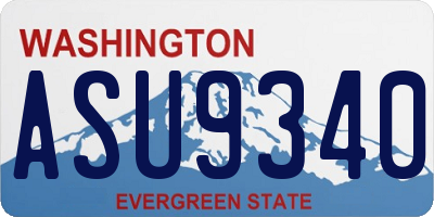 WA license plate ASU9340