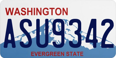 WA license plate ASU9342