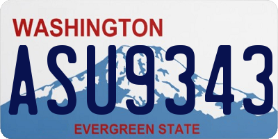 WA license plate ASU9343
