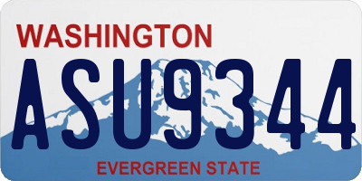 WA license plate ASU9344