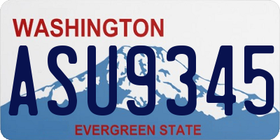 WA license plate ASU9345