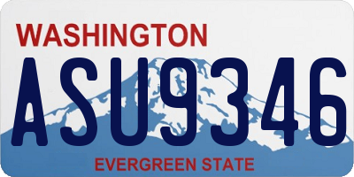 WA license plate ASU9346