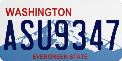 WA license plate ASU9347
