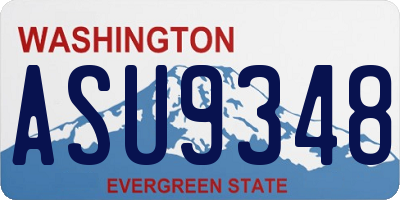 WA license plate ASU9348