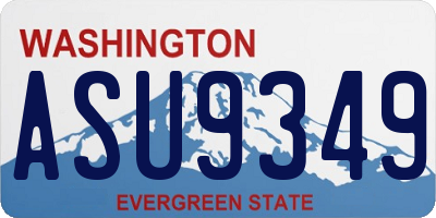 WA license plate ASU9349