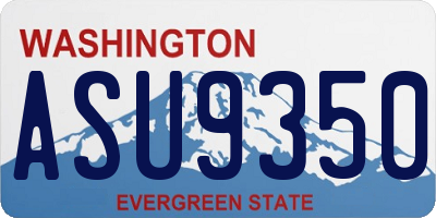 WA license plate ASU9350