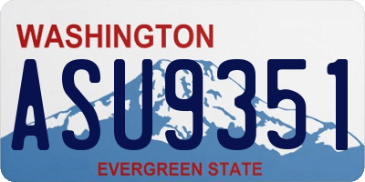 WA license plate ASU9351