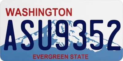 WA license plate ASU9352