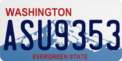 WA license plate ASU9353