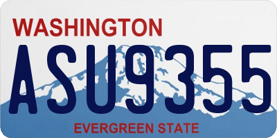 WA license plate ASU9355