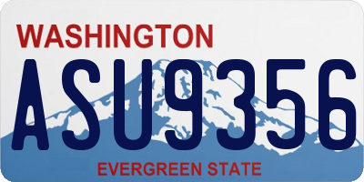 WA license plate ASU9356