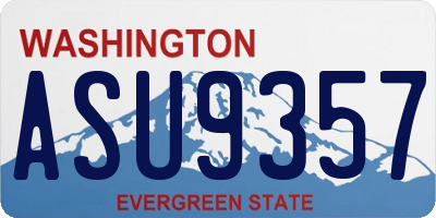 WA license plate ASU9357