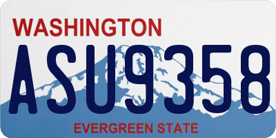 WA license plate ASU9358