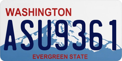WA license plate ASU9361