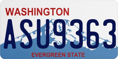 WA license plate ASU9363