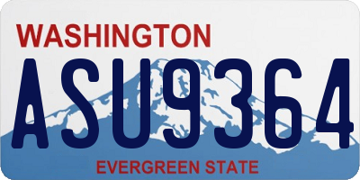 WA license plate ASU9364