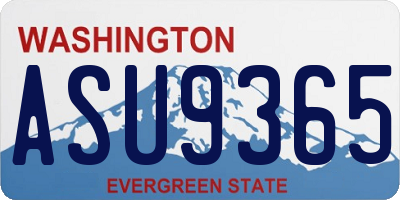 WA license plate ASU9365