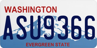 WA license plate ASU9366