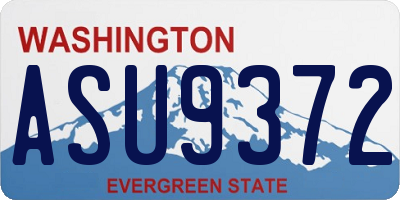 WA license plate ASU9372