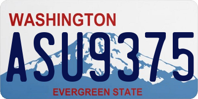 WA license plate ASU9375