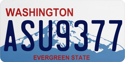 WA license plate ASU9377