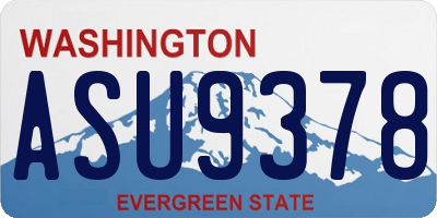 WA license plate ASU9378