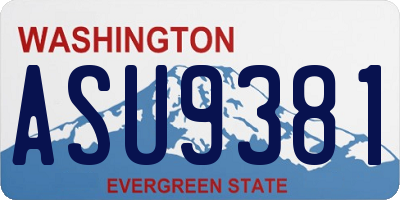 WA license plate ASU9381
