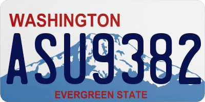 WA license plate ASU9382