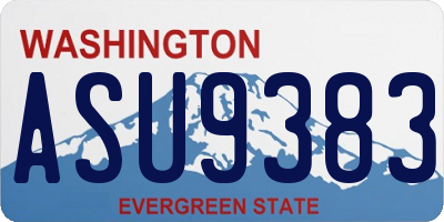 WA license plate ASU9383