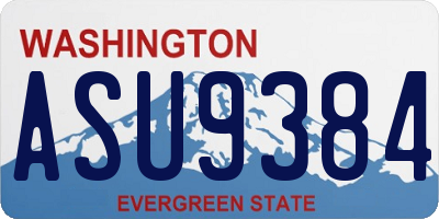 WA license plate ASU9384