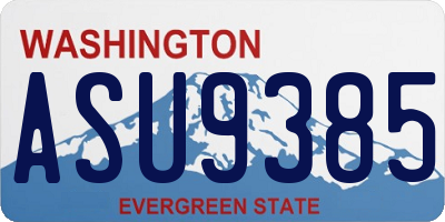 WA license plate ASU9385