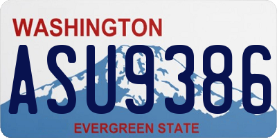 WA license plate ASU9386