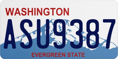WA license plate ASU9387