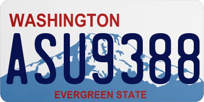 WA license plate ASU9388