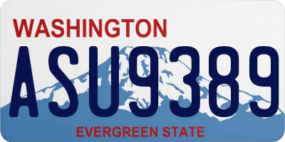 WA license plate ASU9389